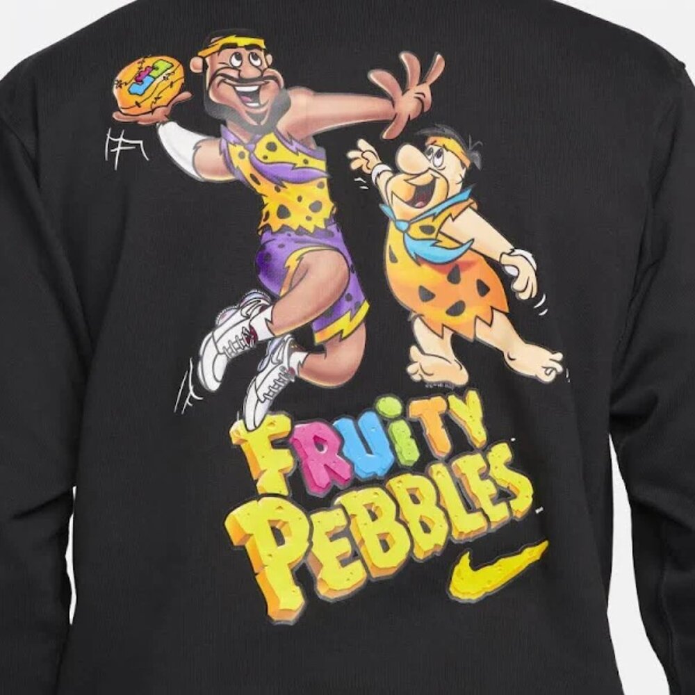 Nike Lebron James Fruity Pebbles Hoodie Men's Sz Small Black Dri-Fit Dunk